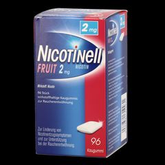 Nicotinell Fruit 2 mg wirkstoffhaltige Kaugummis zur Raucherentwöhnung - 96 Stück