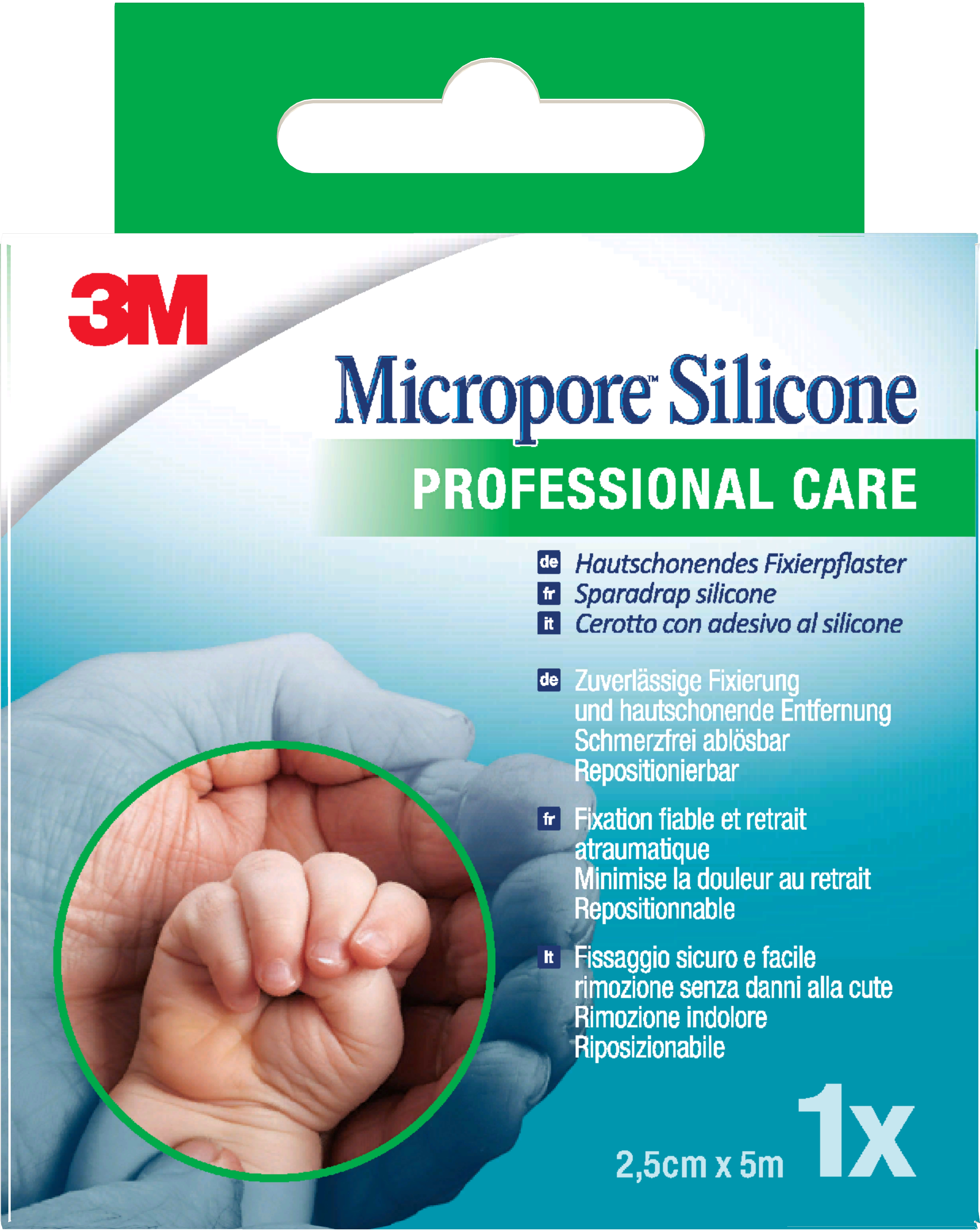 3M Micropore Silicone Heftpflaster 25mm x 5m - 1 Stück