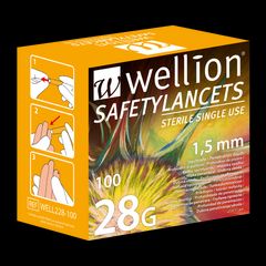 WELL228-100 Wellion Safety Lanzetten 28G - 100 Stk - 100 Stück
