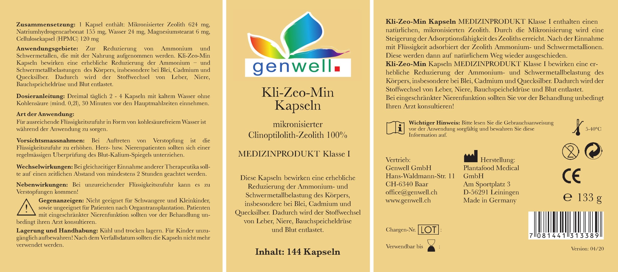 Floramed Kli-Zeo-Min Kapseln - 144 Stück