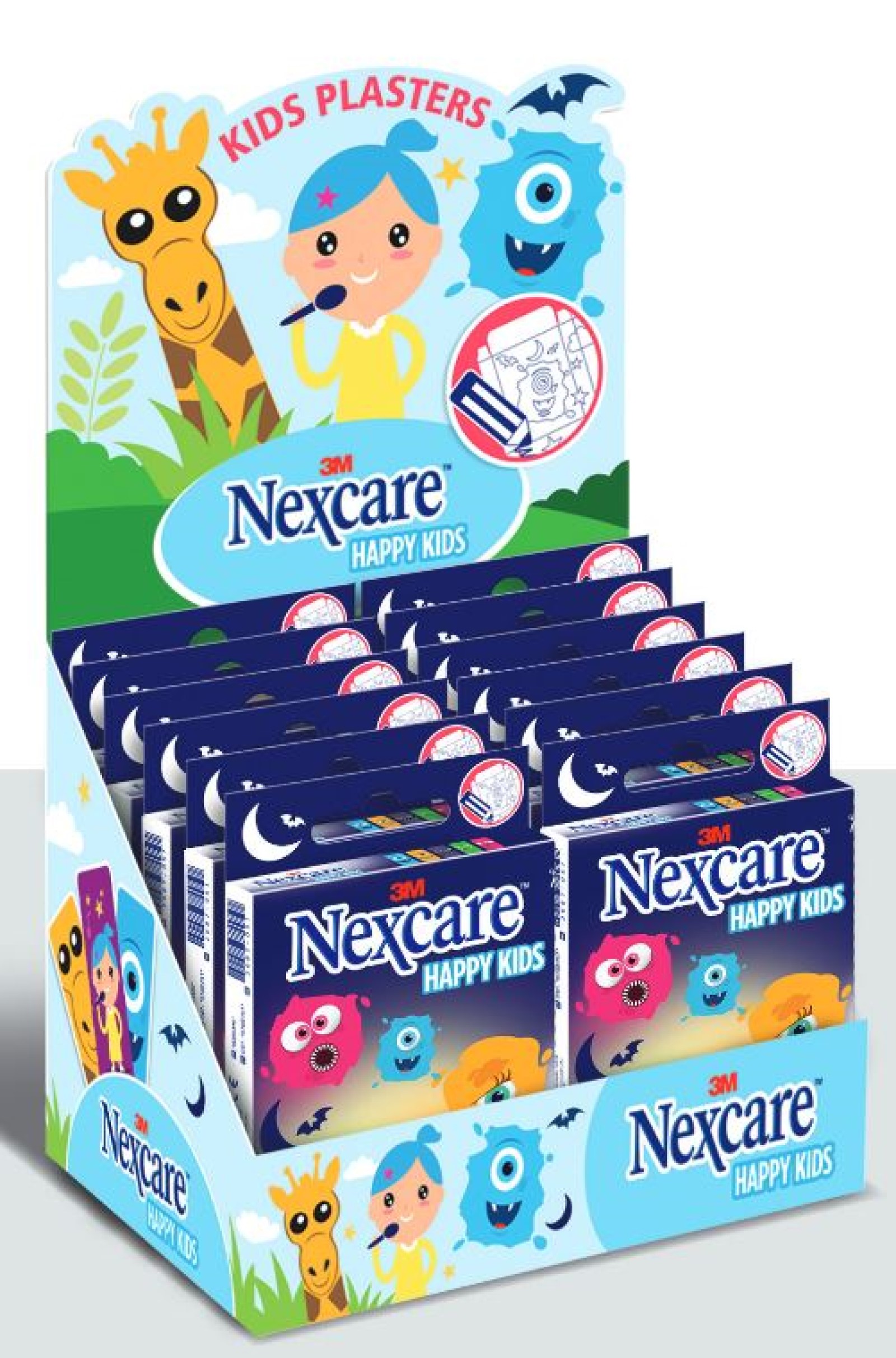 Nexcare™ Kinderpflaster Happy Kids Monster, assortiert, 20/Packung - 1 Stück