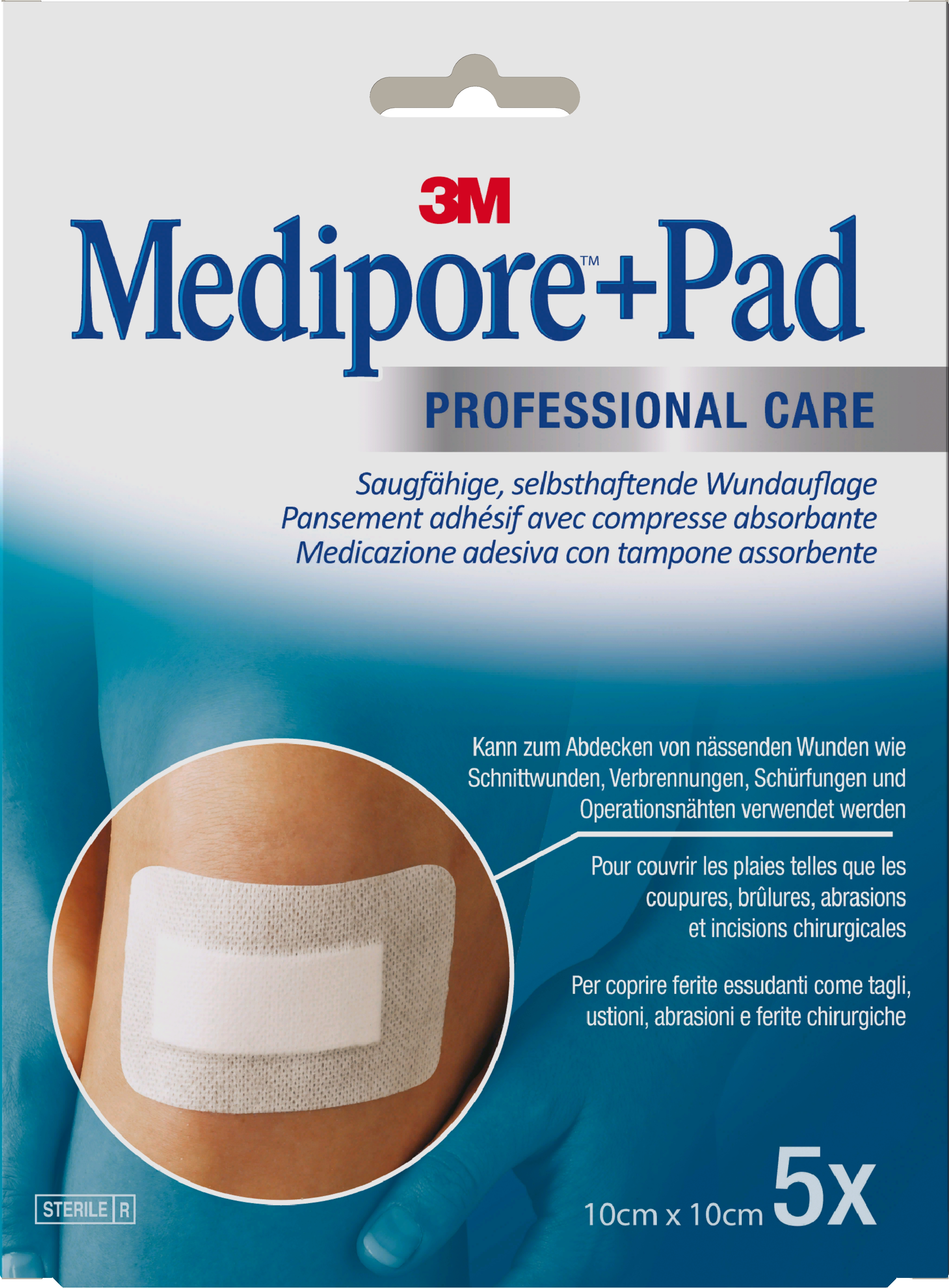 3M Medipore + Pad 10 x 10 cm - 5 Stück